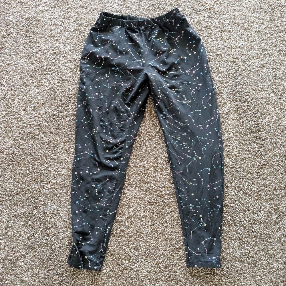 Women's Constellation Print Black Leggings